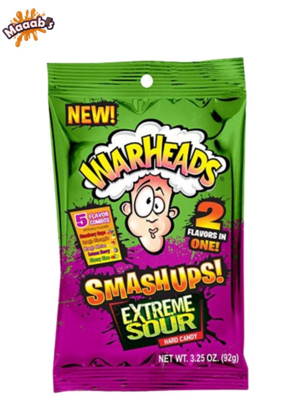 Warheads - Extreme Sour Smashups Hard Candy Peg Bag-93 g