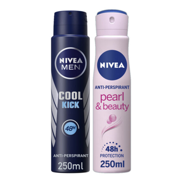 Nivea Men's and Women's Anti-Perspirant Deodorant Bundle