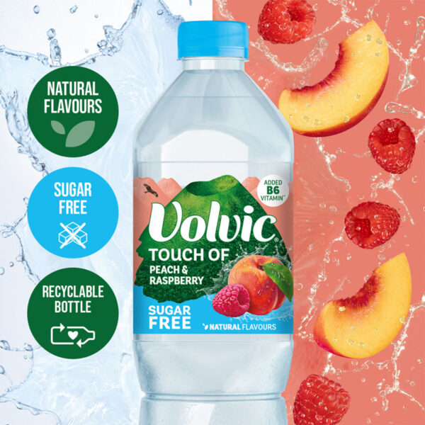 Volvic Touch of Fruit Sugar Free Peach & Raspberry Natural Flavoured Water - Image 2