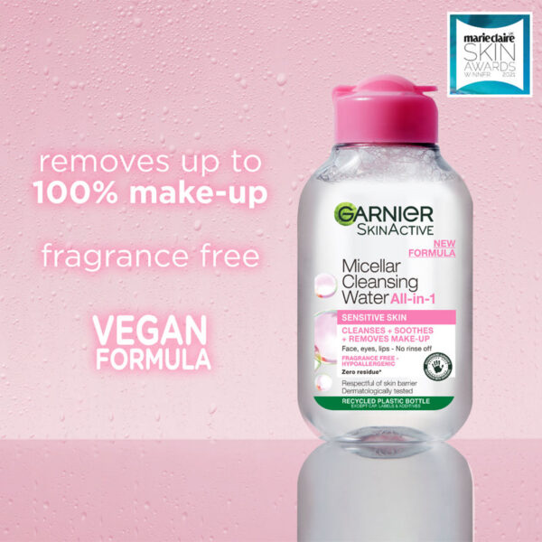 Garnier Micellar Water Facial Cleanser for Sensitive Skin, Travel Size - Image 2