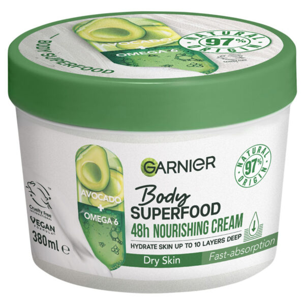 Garnier Body Superfood Nourishing Body Cream with Avocado & Omega 6 Vegan