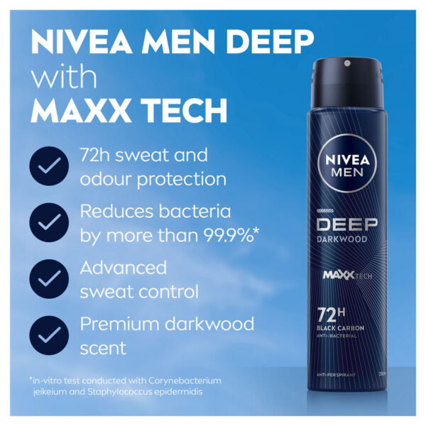 Nivea Deep Anti-perspirant Deodorant Spray 250ML - Image 2