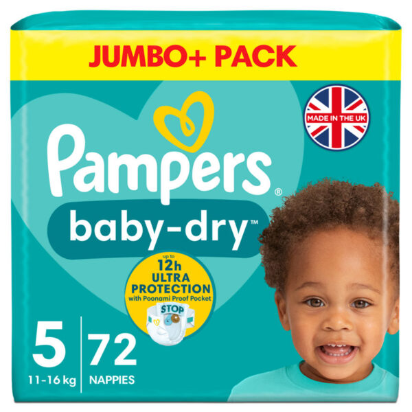 Pampers Baby-Dry Size 5 Nappies Jumbo+ Pack