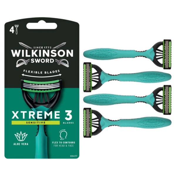 Wilkinson Sword Xtreme 3 Sensitive Men's Disposable Razors 4 Pack