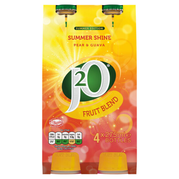 J2O Summer Edition Summer Shine Pear & Guava Fruit Blend 4 x 275ml