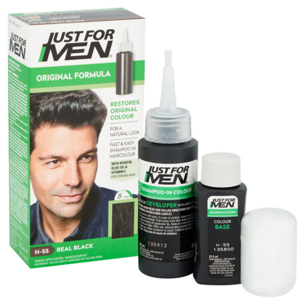 Just For Men Original Formula Haircolour Real Black H-55 - Image 2