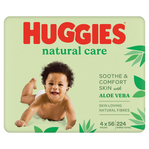 Huggies Natural Care Baby Wipes - 4 Pack (4x56 Wipes)