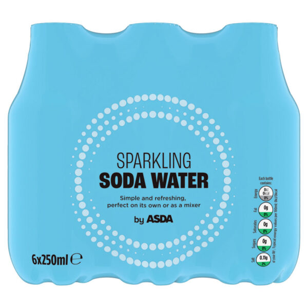 ASDA Sparkling Soda Water 6 x 250ml