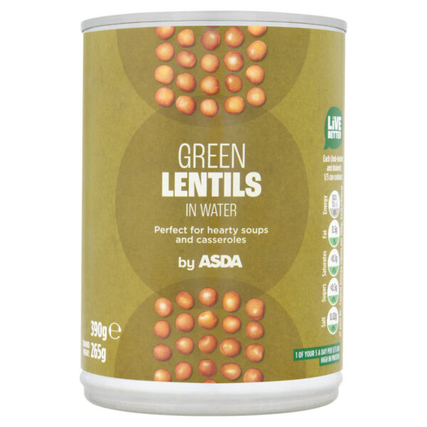 ASDA Green Lentils in Water 390g