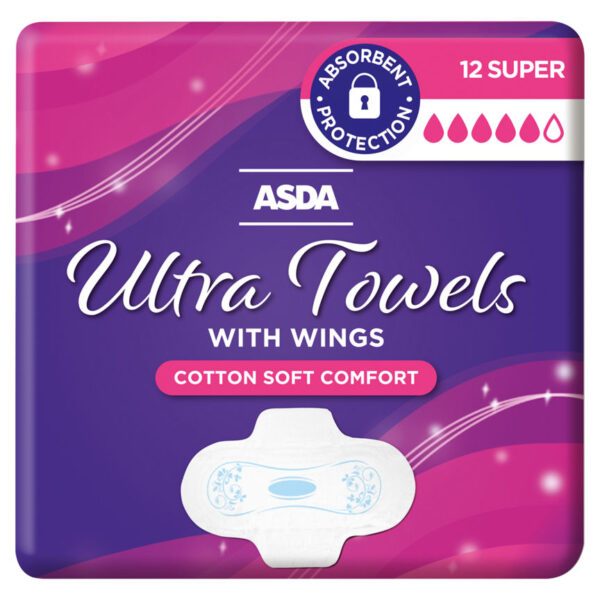 ASDA 12 Super Ultra Towels with Wings