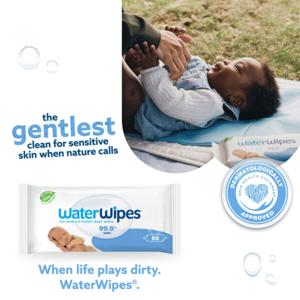 WaterWipes Sensitive Newborn Biodegradable Wipes - Image 2