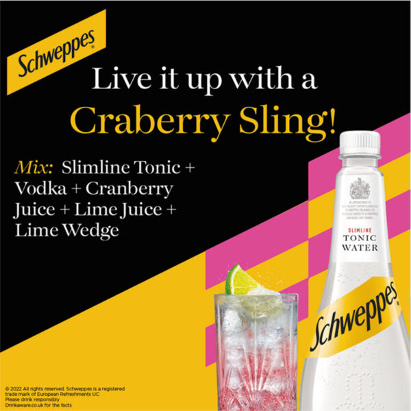 Schweppes Slimline Tonic Water 1L - Image 2