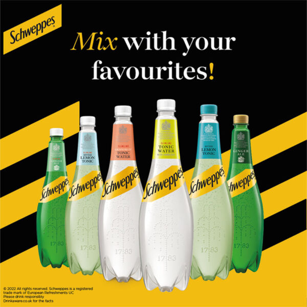 Schweppes Slimline Grapefuit Tonic Water 1L - Image 2