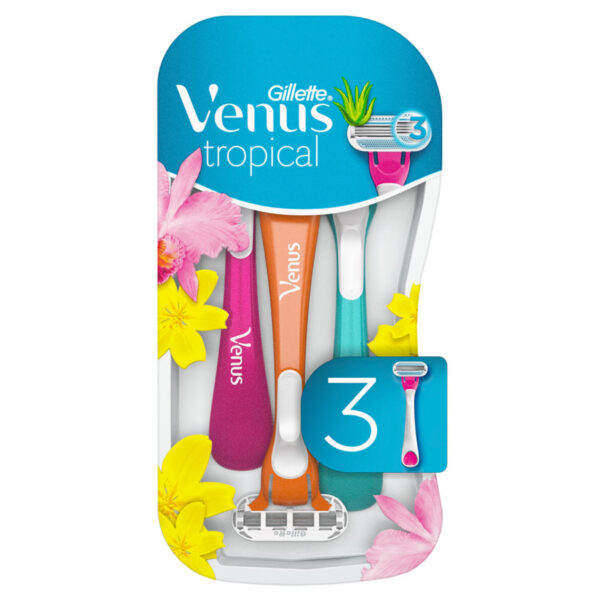 Venus Tropical 3 Blade Disposable Razors 3 Pack