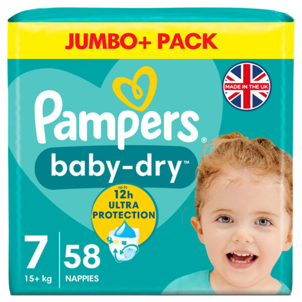 Pampers Baby-Dry Size 7 Nappies Jumbo+ Pack