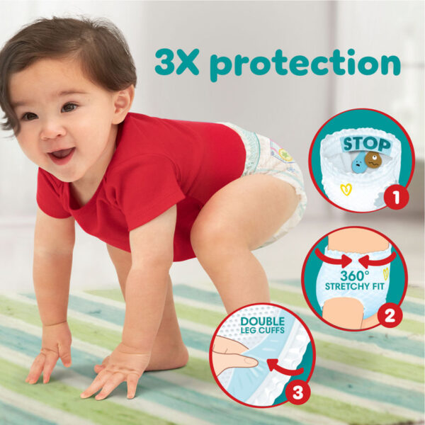 Pampers Baby-Dry Nappy Pants Size 4, 38 Nappies, 9kg-15kg, Essential Pack - Image 2