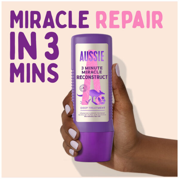 Aussie 3 Minute Miracle Reconstructor Vegan Deep Treatment Hair Mask - Image 2