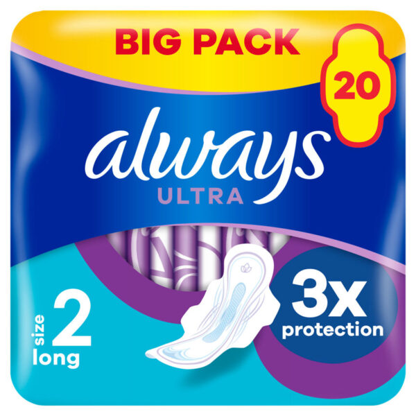 Always Ultra Sanitary Towels Long (Size 2) Wings X20 Pads