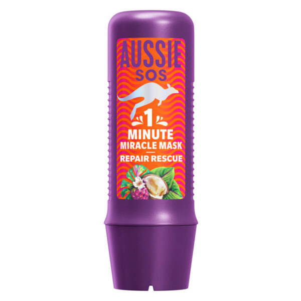 Aussie SOS 1 Minute Miracle Repair Rescue Mask 250ml to Deeply Nourish Dry, Damaged Hair