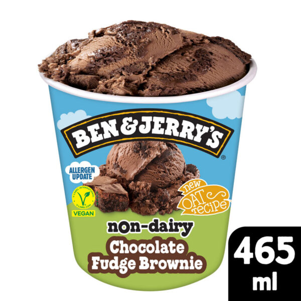 Ben & Jerry's Ice Cream Tub Non Dairy Chocolate Fudge Brownie 465ml