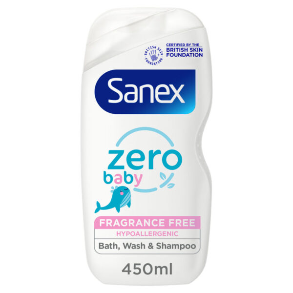 Sanex Zero% Hypoallergenic Baby Bath Foam & Shampoo 450ml