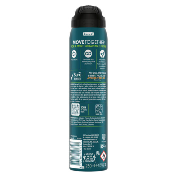 Sure NonStop Protection Anti-perspirant Aerosol Extreme Dry 250 ml - Image 2