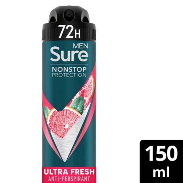 Sure Men Anti-perspirant Deodorant Aerosol Ultra Fresh Nonstop Protection 150 ml