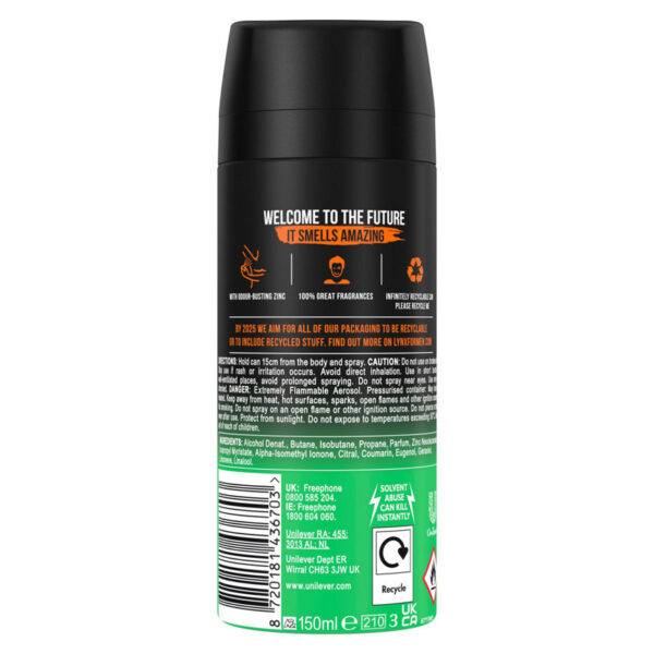 Lynx Body Spray Jungle Fresh 150 ml - Image 2