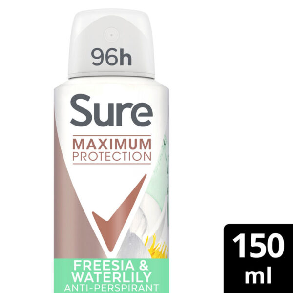 Sure Maximum Protection Antiperspirant Deodorant Freesia & Waterlily 150 ml