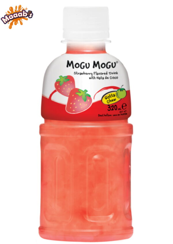 Mogu Mogu Strawberry Flavoured Drink With Nata De Coco - 320ml