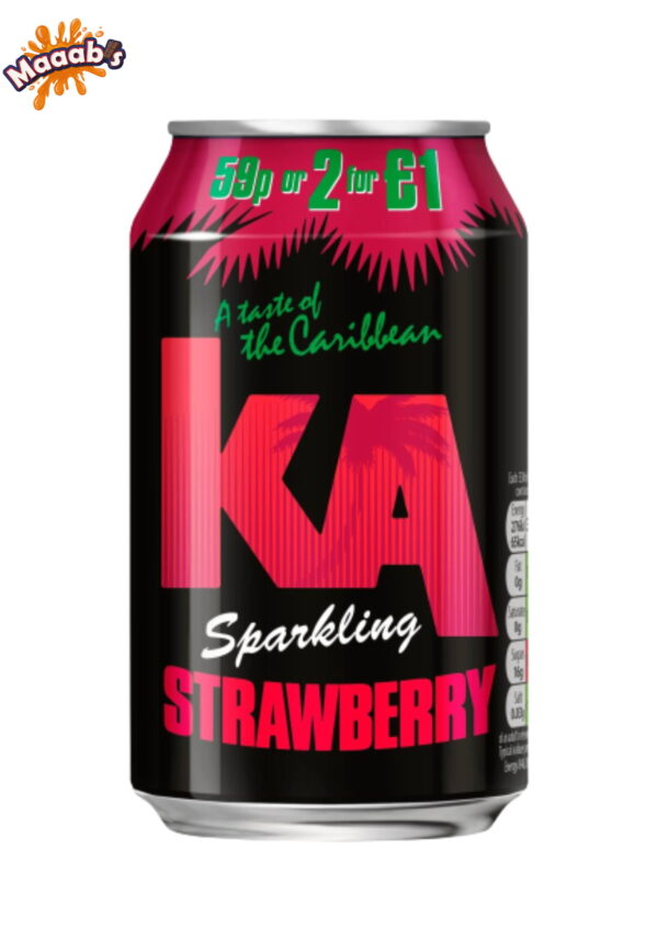 Ka Sparkling Strawberry Soda Can 330Ml