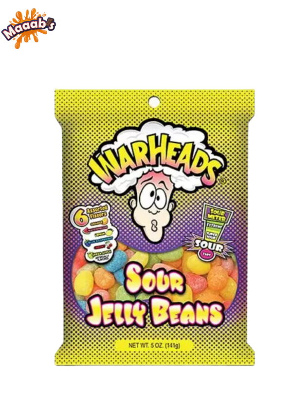 Warheads Sour Jelly Beans Fruity Flavours 142g