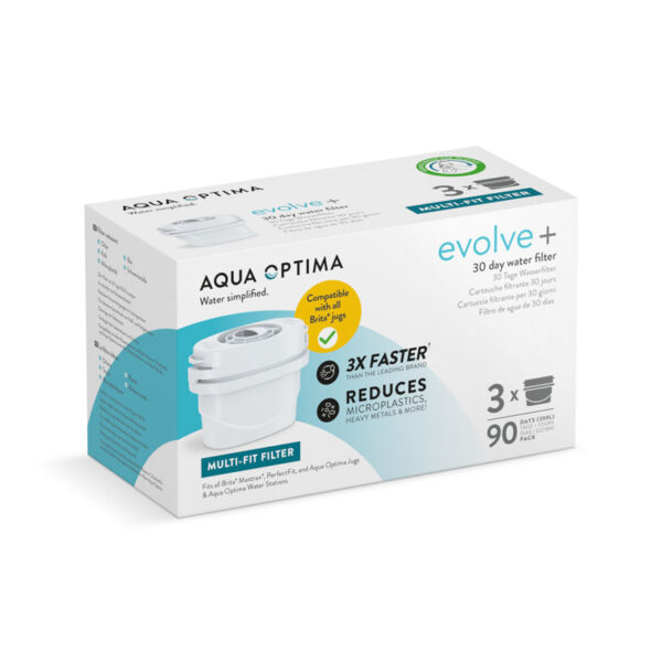 Aqua Optima Evolve+ Water Filter Cartridge 3 pack (3 month supply)