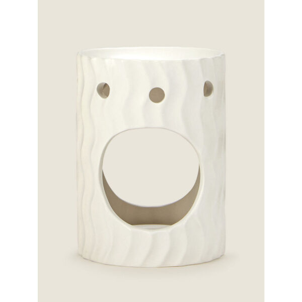 George Home White Textured Sculptural Ceramic Oil Burner - Image 2