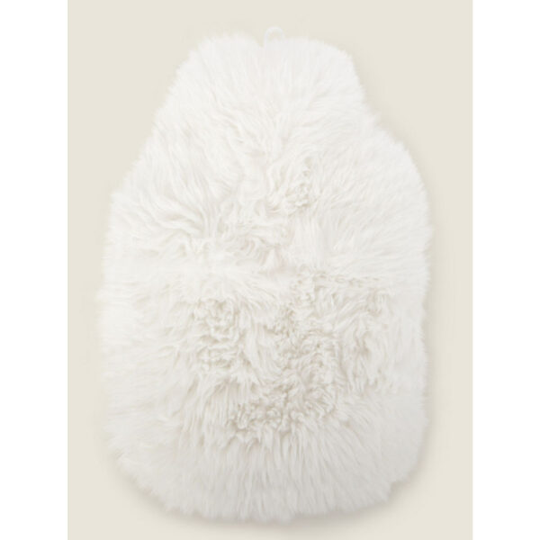 George Home Cream Shaggy Faux Fur Hot Water Bottle - Image 2